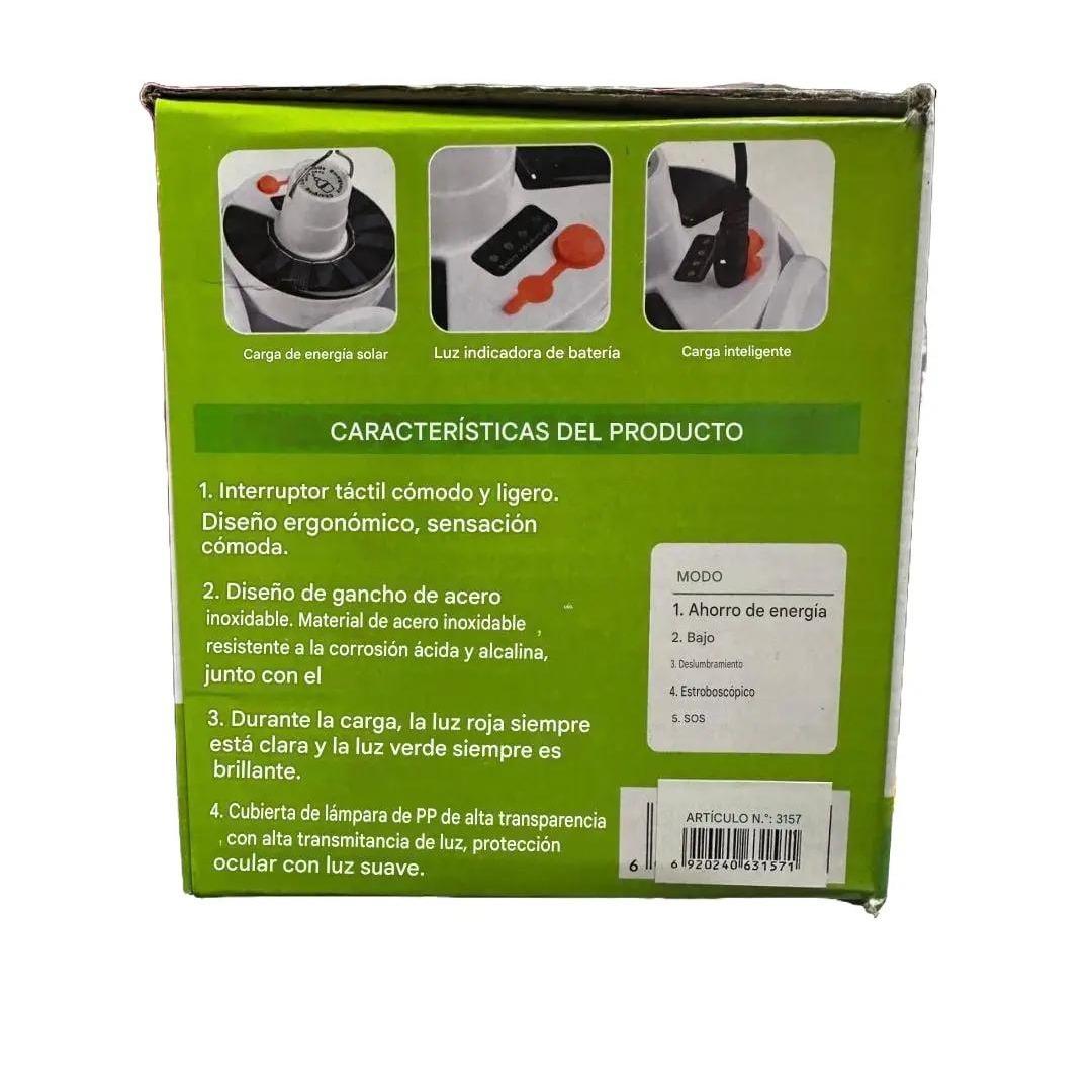 LAMPARA SOLAR PLEGABLE PORTATIL