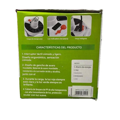 LAMPARA SOLAR PLEGABLE PORTATIL